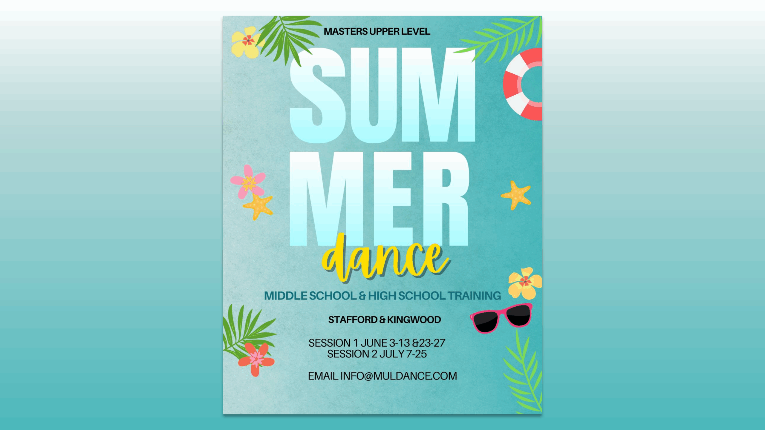 Masters Upper Level Summer Dance - banner Masters Upper Level - Summer Dance