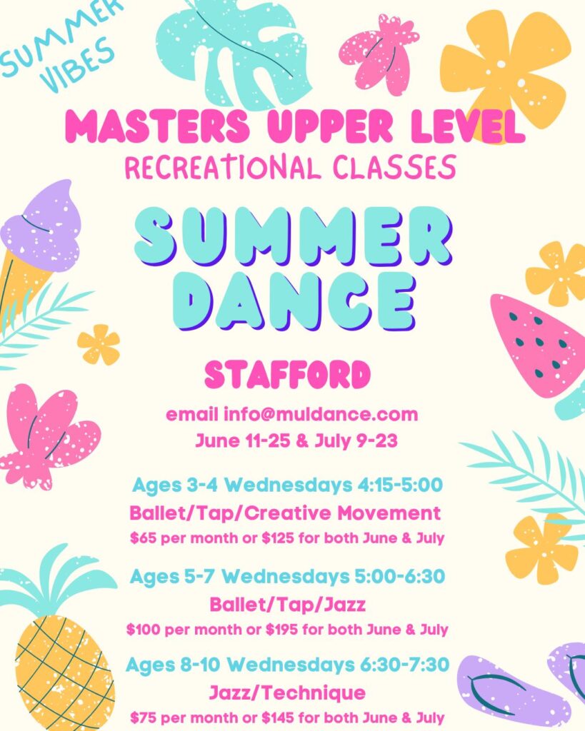Masters Upper level Summer Recreational Dance Classes