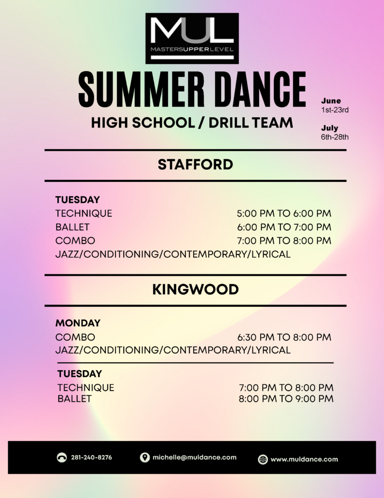 Masters Upper Level Dance - Summer Drill Team Classes